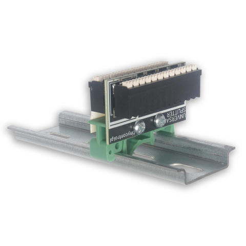Universal DIN rail-mounted splitter