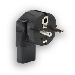 EU plug to C13 socket angle converter